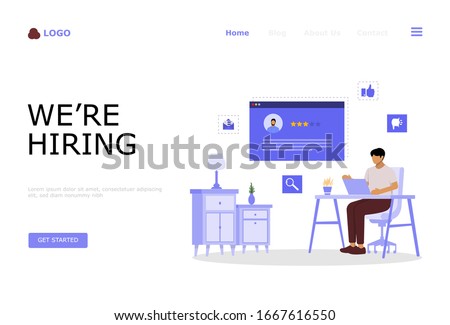Hiring and Recruitment Vector Illustration Concept, Suitable for web landing page, ui, mobile app, editorial design, flyer, banner, and other related occasion