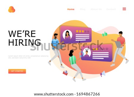 Job Hiring and Online Recruitment Vector Illustration Concept, Suitable for web landing page, ui, mobile app, editorial design, flyer, banner, and other related occasion

