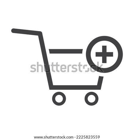 shopping cart plus icon vector illustration