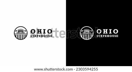 Ohio Statehouse Logo design, simple, easy to use. vector EPS 10.