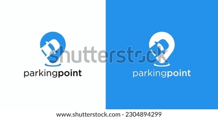 parking point logo design for travel company etc, car vector icon elemen.