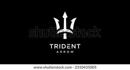 Trident Arrowhead Logo Design. Icon Symbols Vector EPS 10.