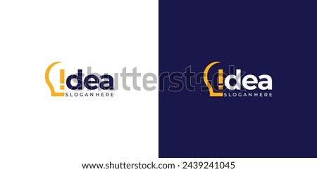 Creative Wordmark Idea Logo. Light Bulb Inside the Word Idea with Modern Minimalist Style. Letter Idea Logo Icon Symbol Vector Design Inspiration.