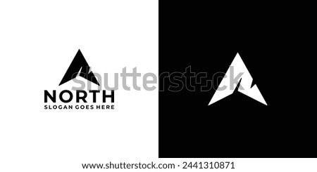 Creative North Logo. Abstract Letter Initial N and Arrow North with Minimalist Style. The North Logo Icon Symbol Vector Design Inspiration.