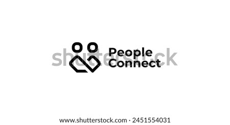 Creative People Connect Logo. Minimal Together Unity Logo Diversity. Partnership Logo Icon Symbol Vector Design Inspiration.