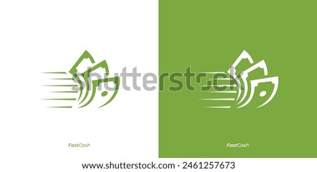 Simple Illustration Fast Cash Logo Design. Logo Suitable for Fast Payment Service Businesses or Money Exchange and others.