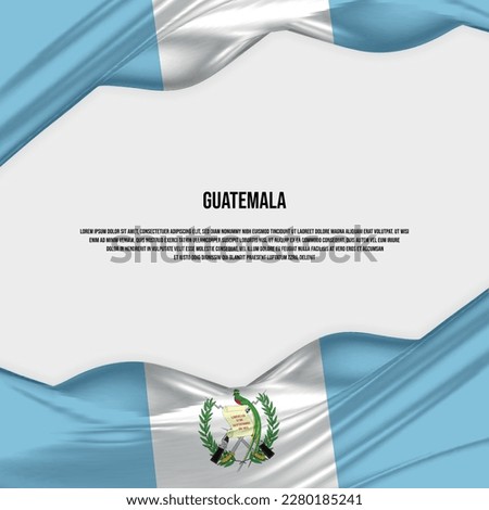 Guatemala flag design. Waving Guatemala flag made of satin or silk fabric. Vector Illustration.