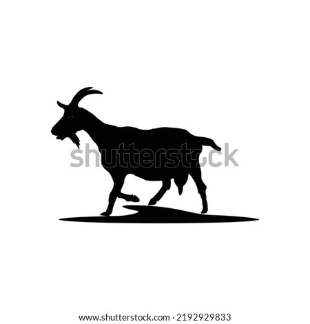 horned goat logo vector template