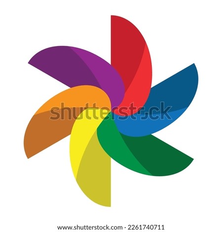 Paper windmill icon. vector illustration design template.