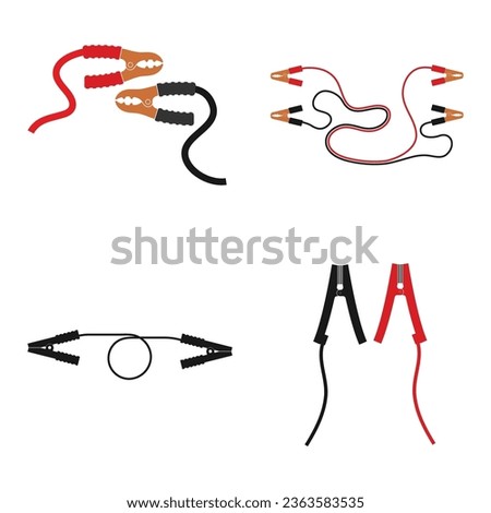 Car Battery power jumper cable icon vector illustration simple design