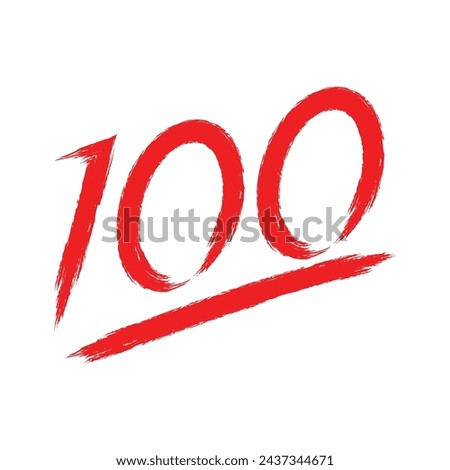 one hundred value icon with grounded brush style vector illustration design