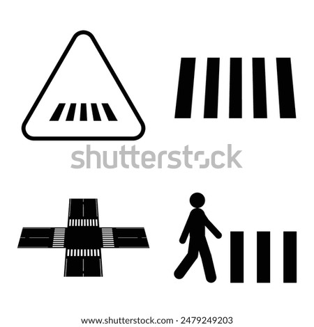 road crossing icon, signs where people cross the road illustration design