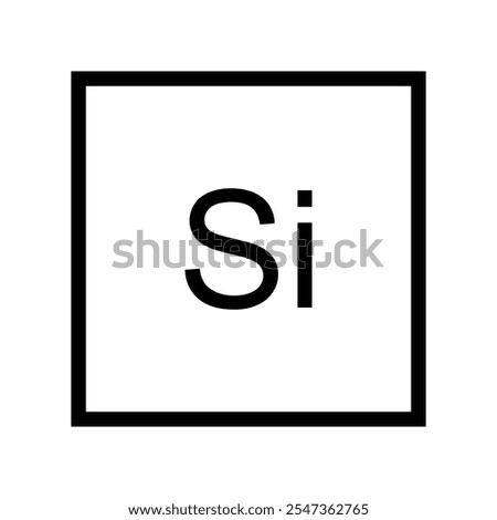 silicon periodic atom chemical symbol table icon illustration design