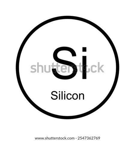 silicon periodic atom chemical symbol table icon illustration design