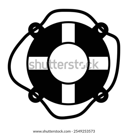 ship buoy icon at sea illustration design