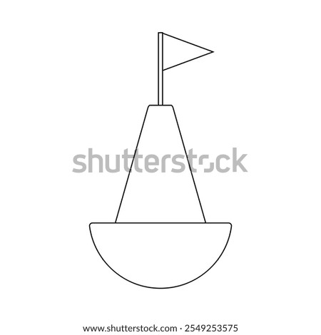 ship buoy icon at sea illustration design