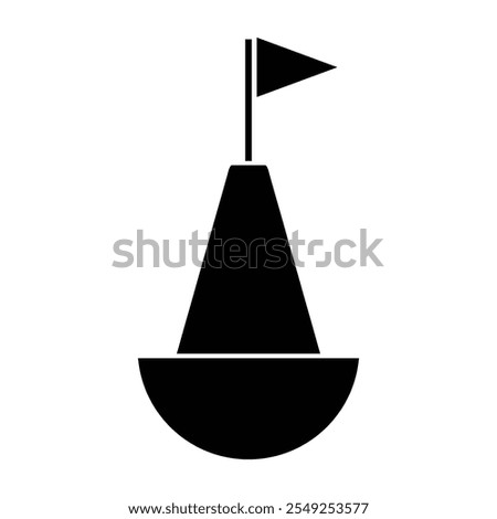 ship buoy icon at sea illustration design