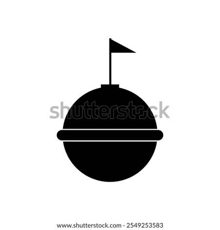 ship buoy icon at sea illustration design