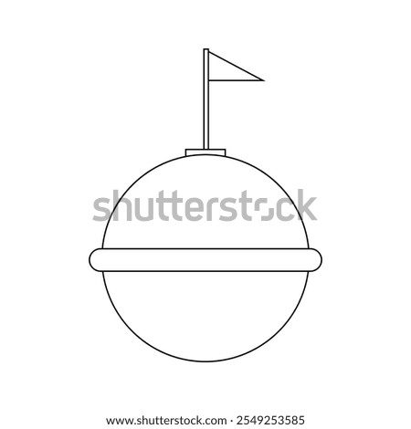 ship buoy icon at sea illustration design