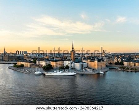 Similar – Image, Stock Photo Stockholm, Sweden. Famous Old Colorful Houses, Swedish Academy and Nobel Museum In Old Square Stortorget In Gamla Stan. Famous Landmarks And Popular Place. Panorama.