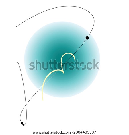 Abstract vector artwork, inspired by space and spanish painter Miro
