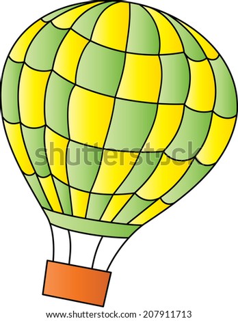 Green & Yellow Chequered Hot Air Balloon