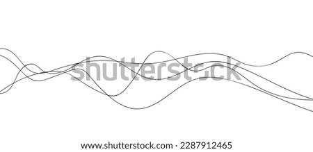 Curve wave seamless pattern. Thin line wavy abstract vector background. Curve wave seamless pattern. Line art striped graphic template. Vector illustration