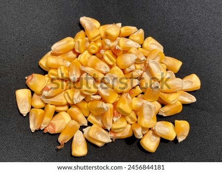 Similar – Image, Stock Photo Corn seeds and a glass jar container on a grey background