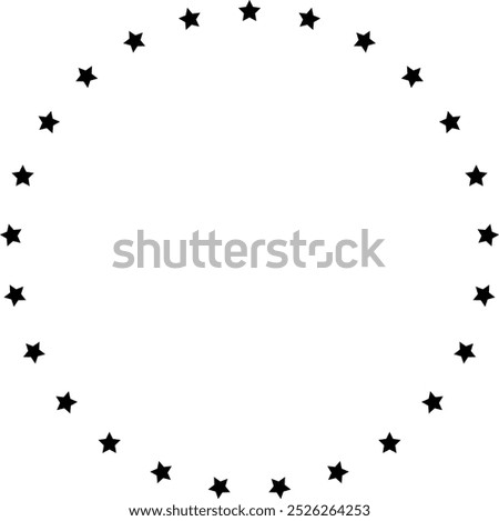 Stars in circle icon. stars circle pattern stencil. Clipart image isolated on white background. infographics, chart, presentation, app, Simple logo vector illustration