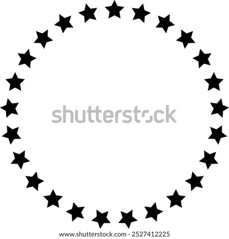 Stars in circle icon. stars circle pattern stencil. Clipart image isolated on white background. infographics, chart, presentation, app, Simple logo vector illustration