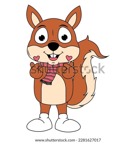 cute squirrel animal cartoon illustration graphic