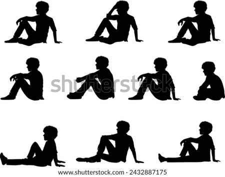 Similar – Image, Stock Photo boy sitting down on a bench