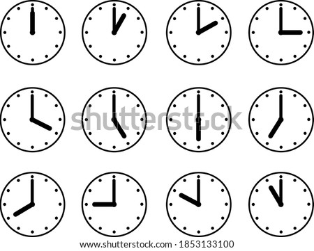 Clock icon illustration set material