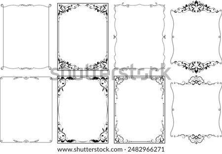 vector frames black on a white background