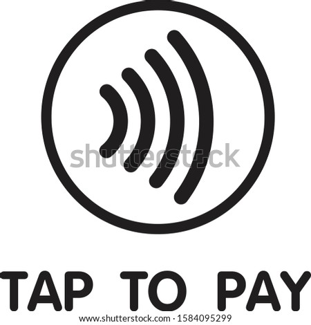 Contactless Nfc Wireless Pay Sign Logo. Credit Card Nfc Payment Vector Concept.