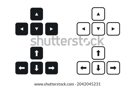 Arrow button on keyboard icon. Vector illustration.