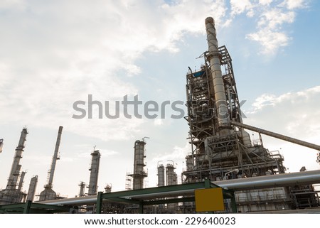 oil refinery tower building factory