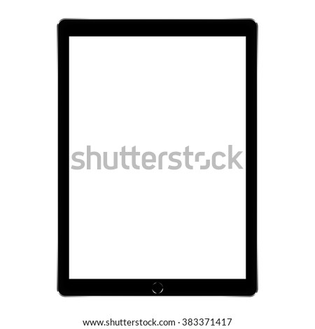mock up black digital tablet similar to ipades isolated on white vector design