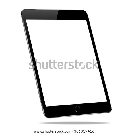 mockup black tablet similar to ipades isolated on white vector design