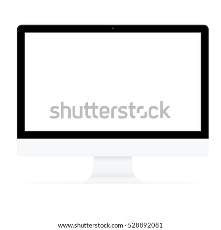 computer flat design vector drawing on white background