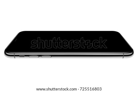 high detail phone horizontal angle vector drawing eps10 format isolated on white background