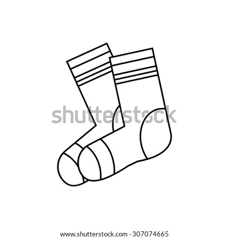 Socks Outline Linear Icon. Baby Icon. Available As An Icon Of Children ...