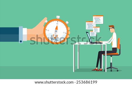 people business man working and star tup to business .people business cartoon character
