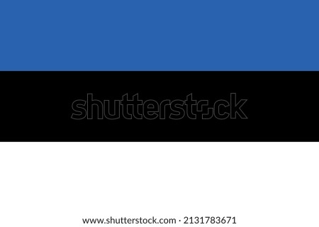 Estonia flag. Isolated national flag of Estonia. Horizontal design. Illustration