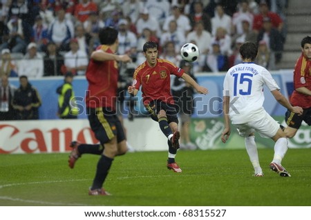 INNSBRUCK - JUNE 10: David Villa of Spain Football National Team during the match Spain-Russia 4:1 Euro2008 Group D scored 3goals. June 10, 2008, in Innsbruck, Austria