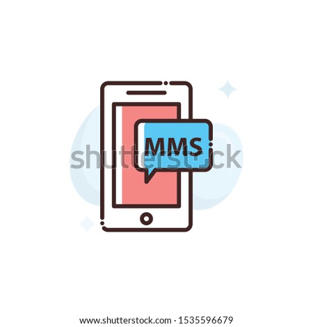 MMS vector illustration. Outline filled Seo & Web icons.