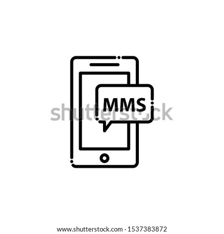 MMS outline icon.SEO & WEB Illustration style.