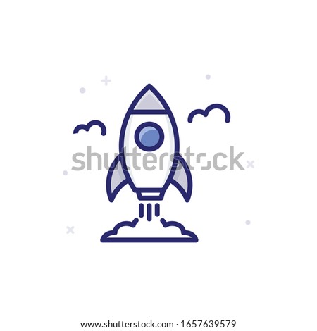 Start Up Vector Illustration. Outline Filled Business Growth and Investment Icons. EPS 10 File
