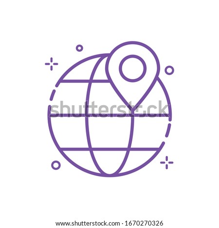 World Globe Vector illustration. Shopping and E-commerce Outline icon. EPS 10 File