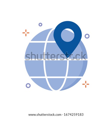 World Globe Vector illustration. Shopping and E-commerce Flat icon. 